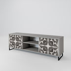 MONOCHROME NEXUS 2-Door TV Stand in Grey Finish