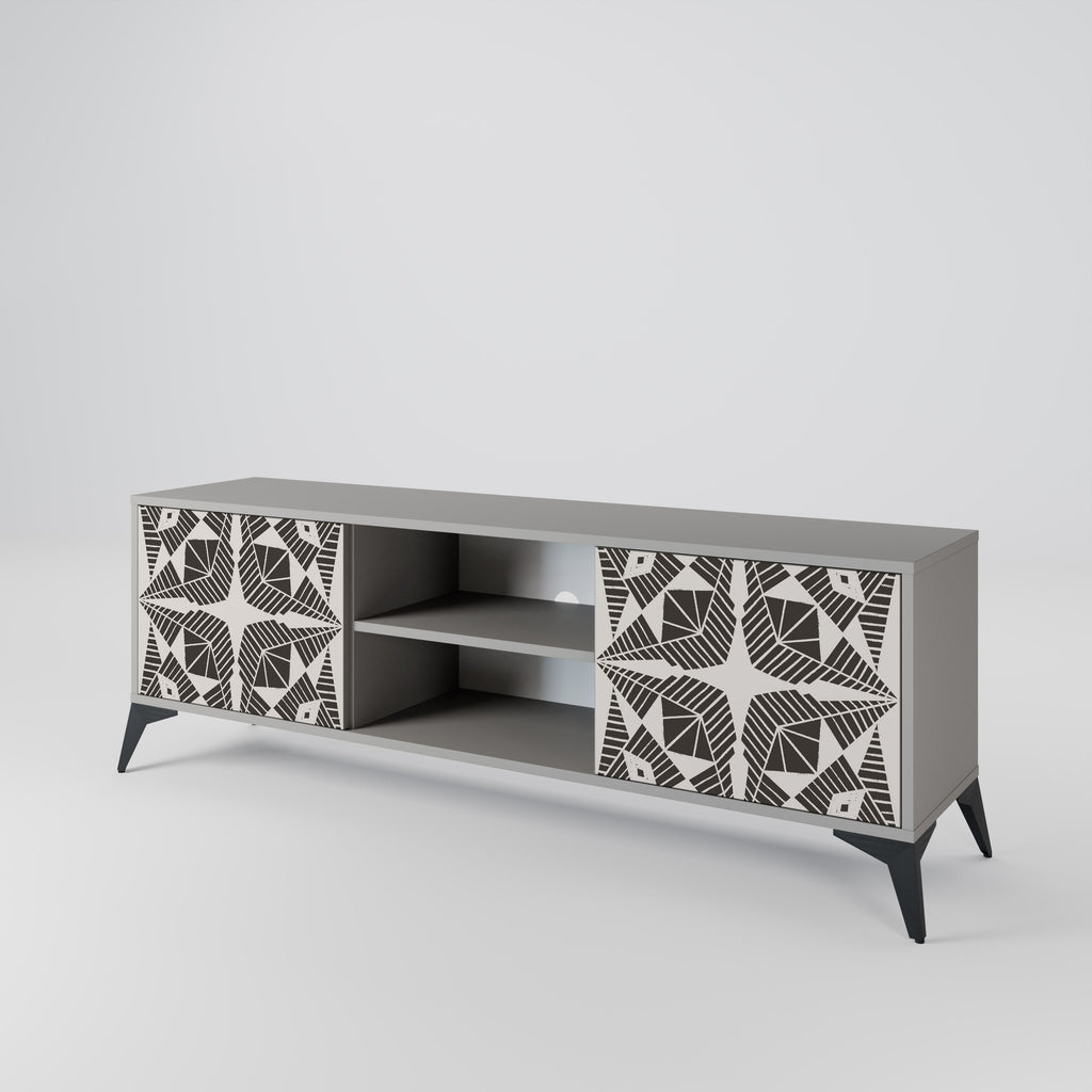 MONOCHROME NEXUS 2-Door TV Stand in Grey Finish