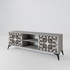 MONOCHROME NEXUS 2-Door TV Stand in Grey Finish