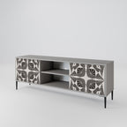 MONOCHROME NEXUS 2-Door TV Stand in Grey Finish