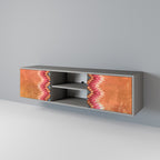 INDIAN FOLK 2-Door TV Stand in Grey Finish