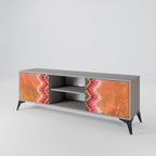 INDIAN FOLK 2-Door TV Stand in Grey Finish