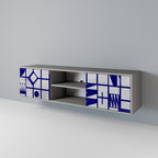 THE RIGHT PLACES 2-Door TV Stand in Grey Finish