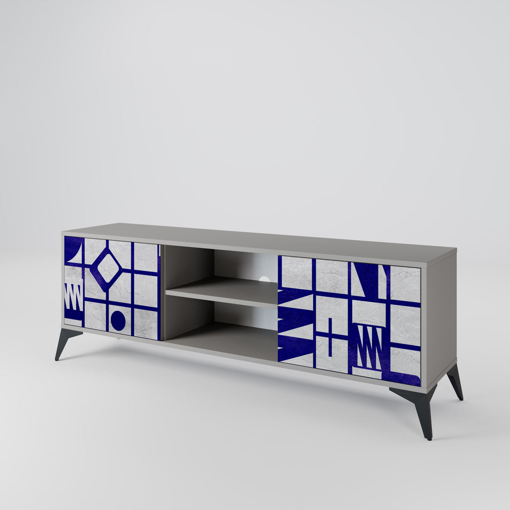 THE RIGHT PLACES 2-Door TV Stand in Grey Finish