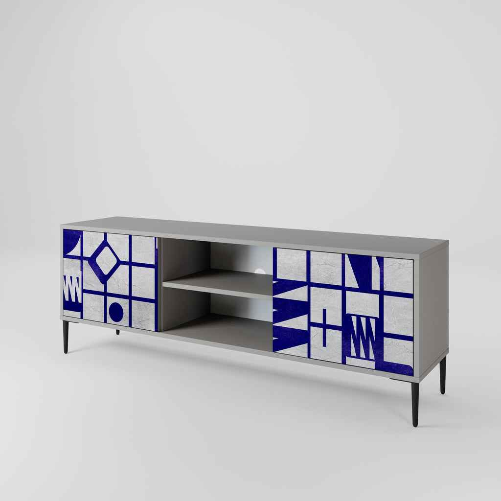 THE RIGHT PLACES 2-Door TV Stand in Grey Finish