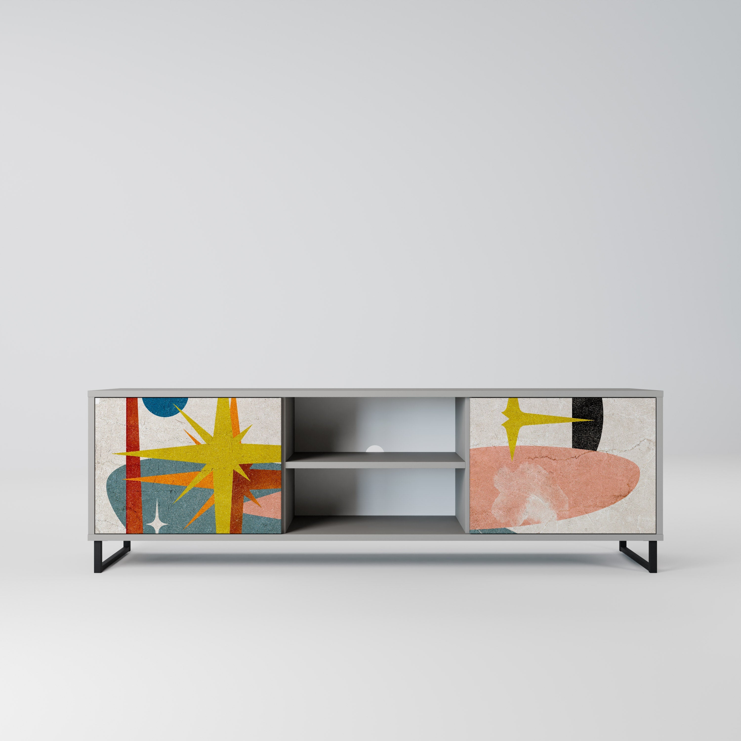 INTERSTELLAR VIBES 2-Door TV Stand in Grey Finish