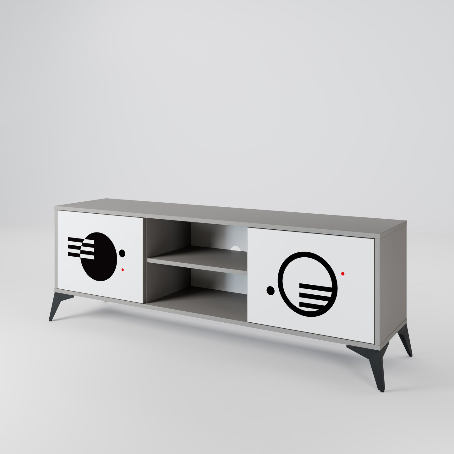 BLACK AND WHITE COMBINATION 2-türiges TV-Lowboard