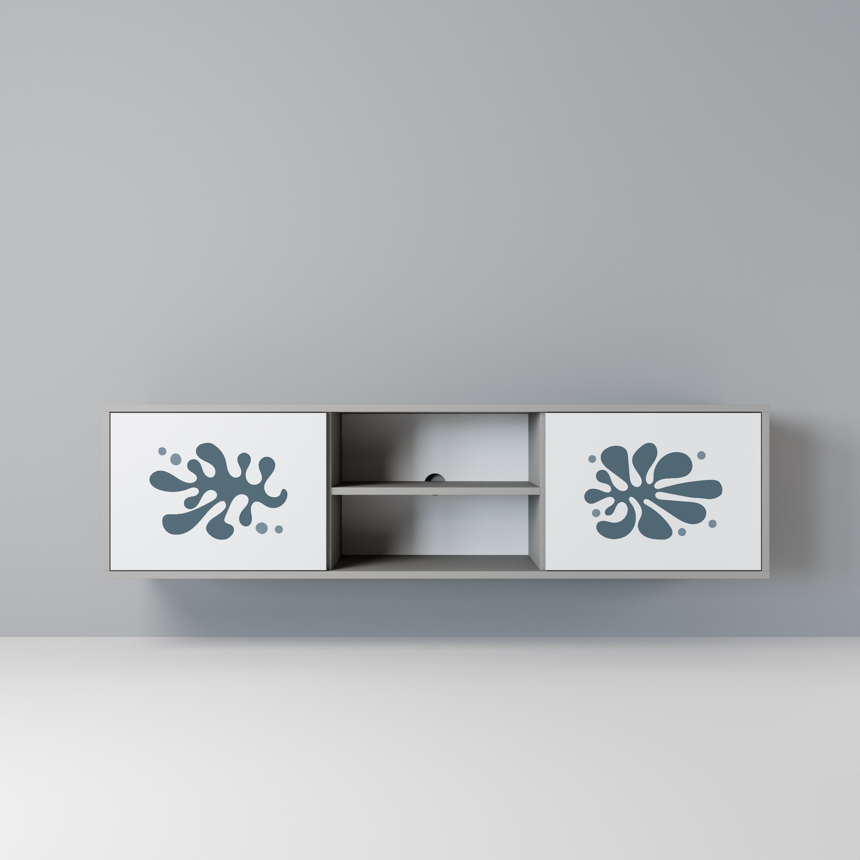 WONDERLAND VEGETATION TV-Lowboard mit 2 Türen in Grau