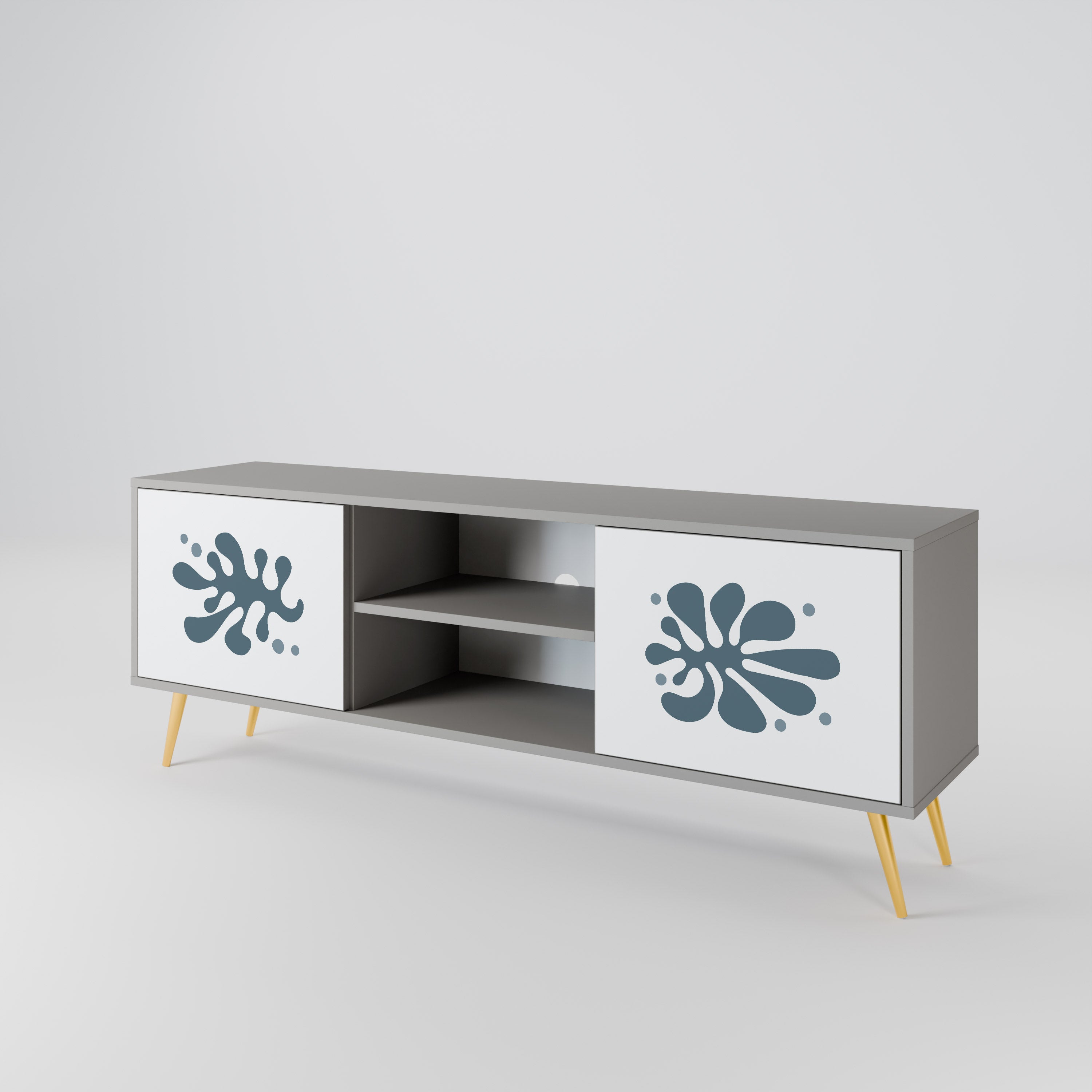 WONDERLAND VEGETATION TV-Lowboard mit 2 Türen in Grau