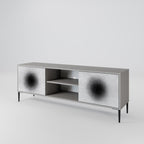 BLACK HOLE 2-Door TV Stand in Grey Finish