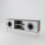 BLACK HOLE 2-Door TV Stand in Grey Finish