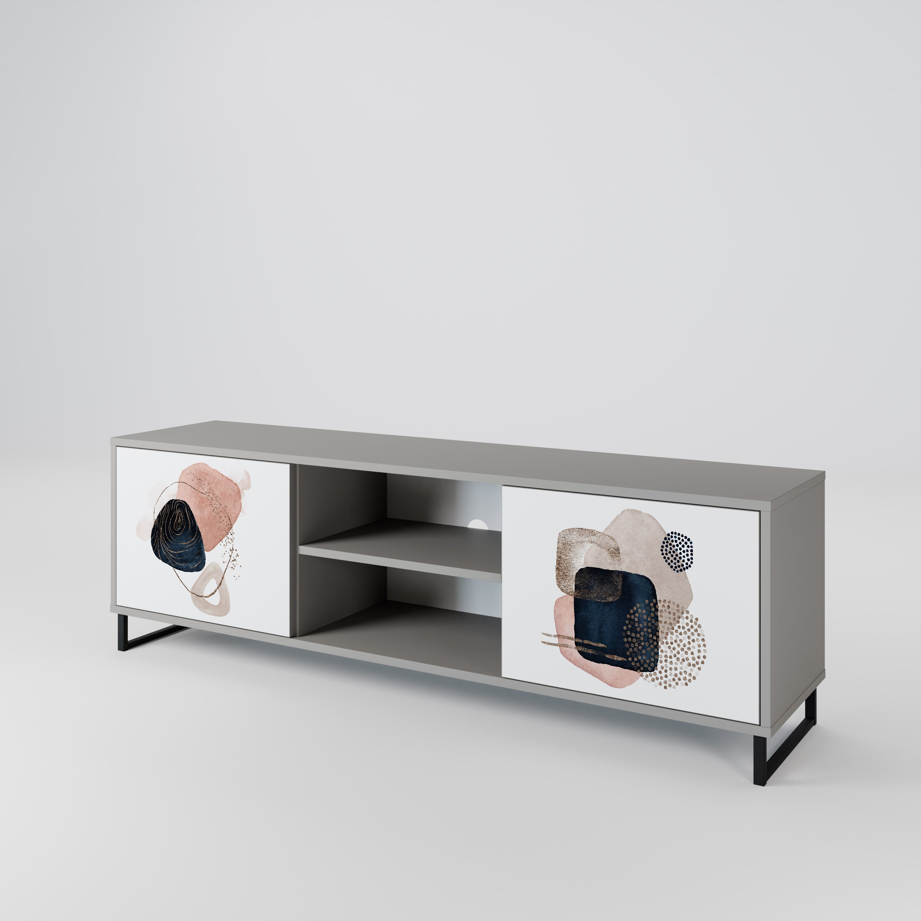 COLORFUL SHAPES TV-Lowboard mit 2 Türen in Grau