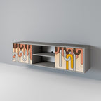 COLORFUL STRINGS TV-Lowboard mit 2 Türen in Grau