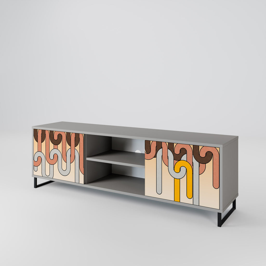 COLORFUL STRINGS TV-Lowboard mit 2 Türen in Grau