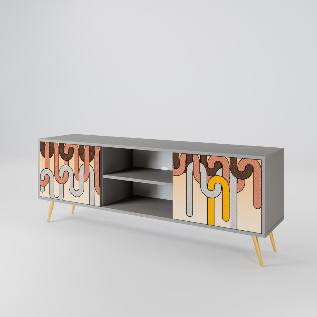 COLORFUL STRINGS TV-Lowboard mit 2 Türen in Grau