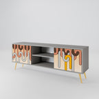COLORFUL STRINGS TV-Lowboard mit 2 Türen in Grau