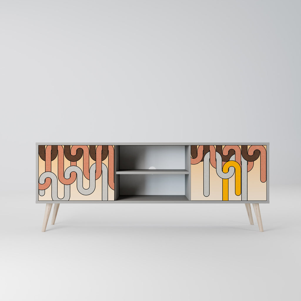 COLORFUL STRINGS TV-Lowboard mit 2 Türen in Grau