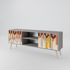 COLORFUL STRINGS TV-Lowboard mit 2 Türen in Grau