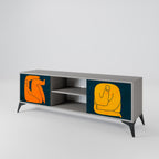 TOGETHER BUT SEPARATELY 2-Door TV Stand in Grey Finish