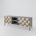 SEE MORE 2-Door TV Stand in Grey Finish