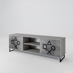GAMER CHOICE 2-Door TV Stand in Grey Finish