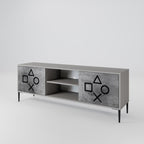 GAMER CHOICE 2-Door TV Stand in Grey Finish
