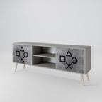 GAMER CHOICE 2-Door TV Stand in Grey Finish