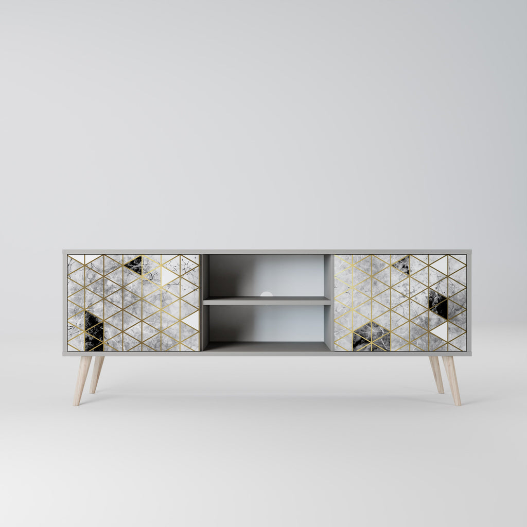 ASHEN ARIA TV-Lowboard mit 2 Türen in Grau