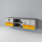 DYED BY ORANGE 2-Door TV Stand in Grey Finish