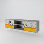 DYED BY ORANGE 2-Door TV Stand in Grey Finish