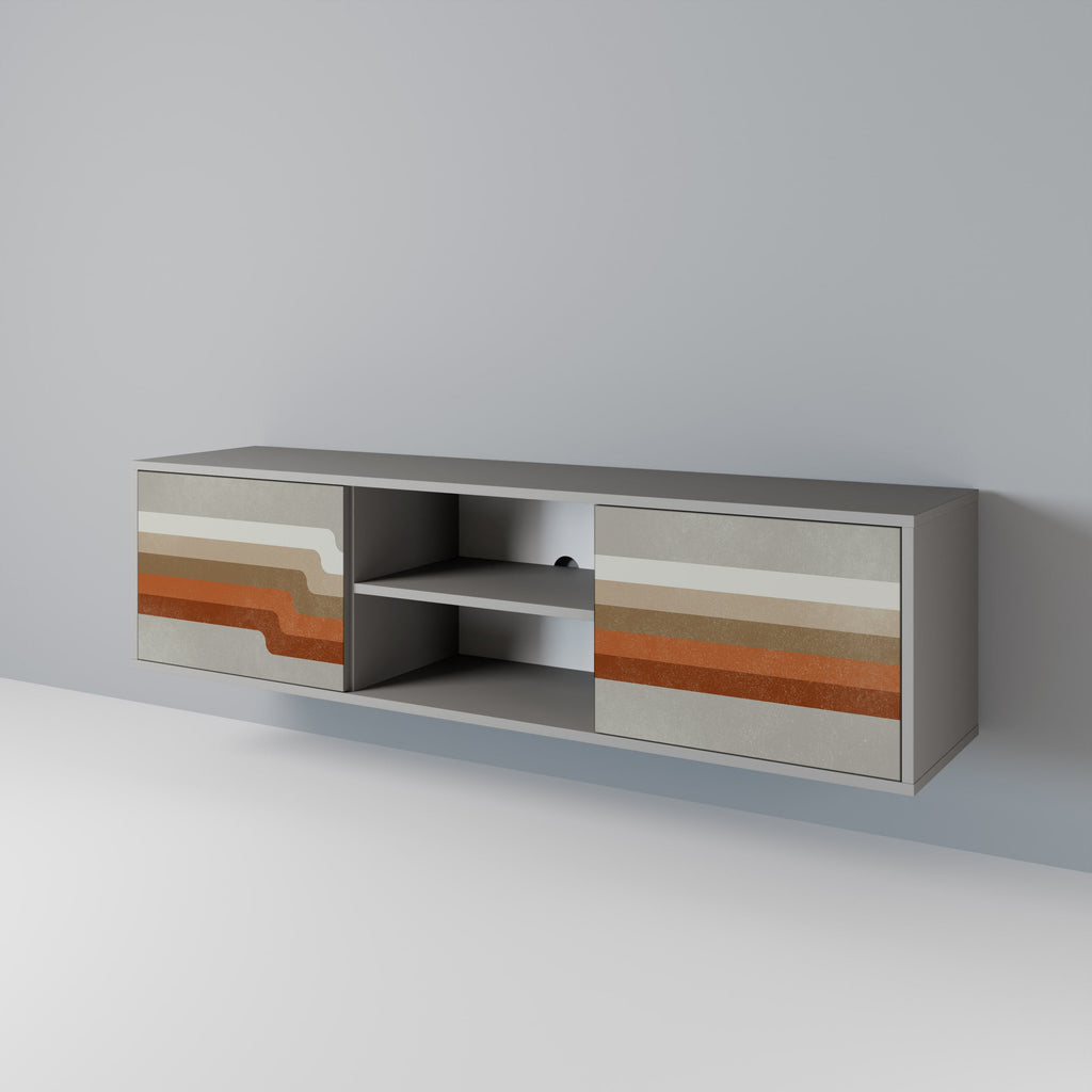 PECULIAR TRAIL 2-Door TV Stand in Grey Finish