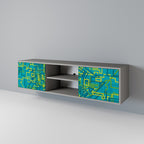 NOSTALGIC MEMORIES 2-Door TV Stand in Grey Finish