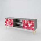 KALEIDOSCOPIC CUBISM 2-Door TV Stand in Grey Finish