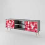 KALEIDOSCOPIC CUBISM 2-Door TV Stand in Grey Finish
