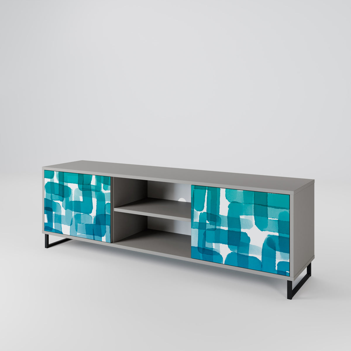 TURQUOISE RECTANGLES 2-türiges TV-Lowboard