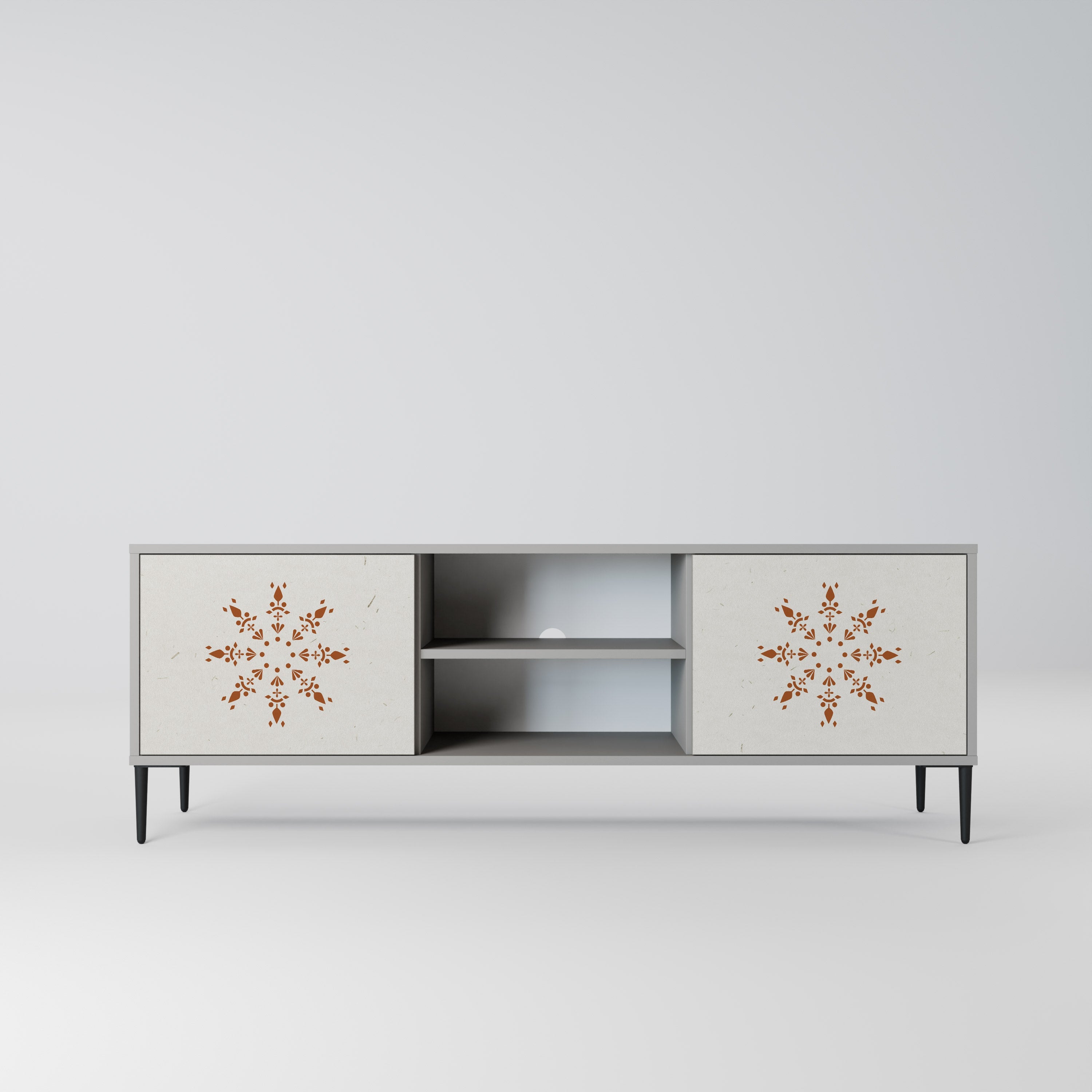 DAILY HARMONY 2-Door TV Stand in Grey Finish