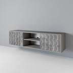 WAVES OF CONCRETE 2-Door TV Stand in Grey Finish