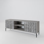 WAVES OF CONCRETE 2-Door TV Stand in Grey Finish