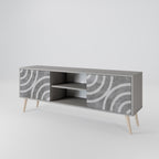 CIRCLE CONCRETE 2-Door TV Stand in Grey Finish