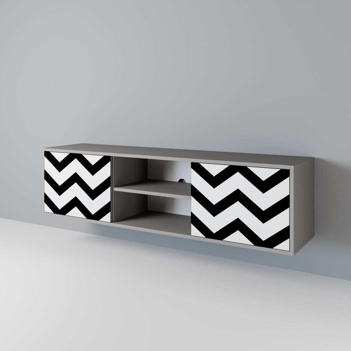 CLASSIC ZIG ZAG 2-Door TV Cabinet