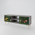 VIRGIN FOREST WITH SUNSET 2-Door TV Stand in Grey Finish