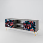 ETHEREAL BLOSSOMS 2-Door TV Stand in Grey Finish