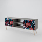 ETHEREAL BLOSSOMS 2-Door TV Stand in Grey Finish