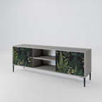 FERN FLOWERS 2-Door TV Stand in Grey Finish