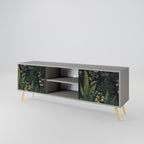 FERN FLOWERS 2-Door TV Stand in Grey Finish