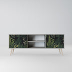 FERN FLOWERS 2-Door TV Stand in Grey Finish