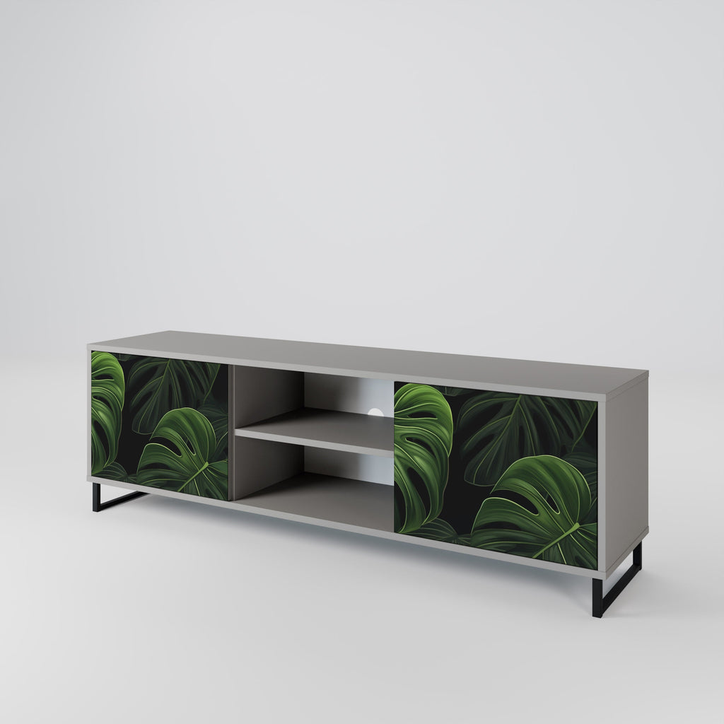 INFINITE MONSTERA 2-Door TV Stand in Grey Finish