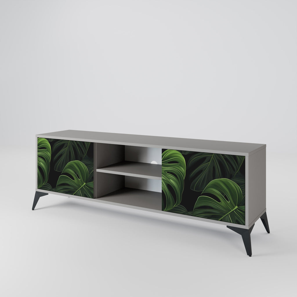 INFINITE MONSTERA 2-Door TV Stand in Grey Finish