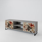 PETAL HARMONY 2-Door TV Stand in Grey Finish