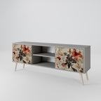 PETAL HARMONY 2-Door TV Stand in Grey Finish